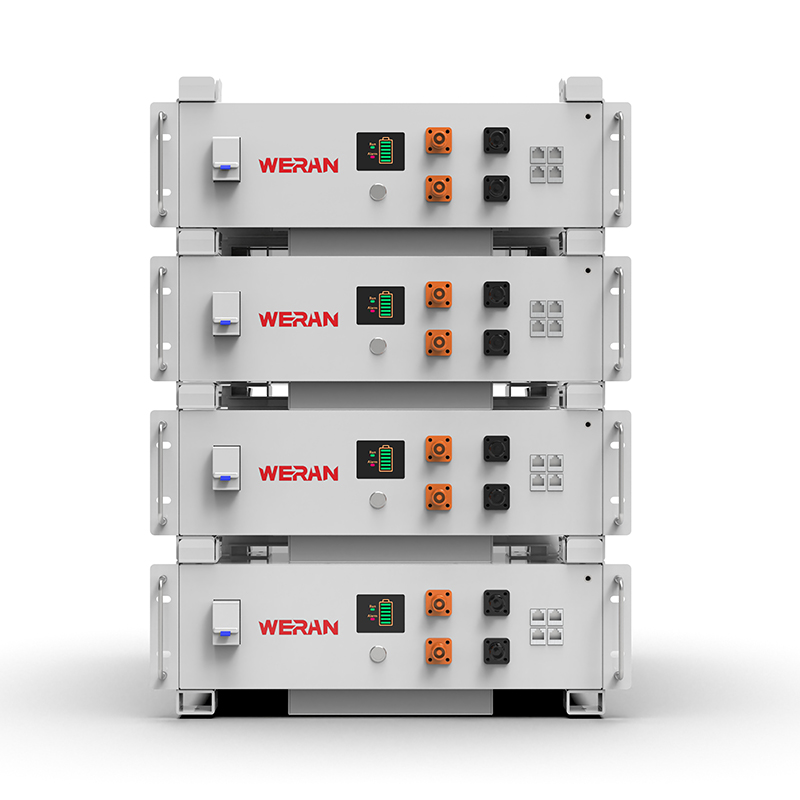 WERAN WRL-48100RW 51,2 В, 100 Ач, LiFePO4, стоечный аккумулятор (5,12 кВтч) – 8000 циклов, CAN/RS485, штабелируемый домашний ESS